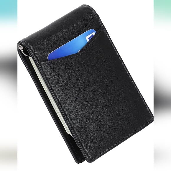 Slim Minimalist Money Clip for Men Wallet, Mini Bifold Pocket Wallet ID Window.. - Picture 1 of 8
